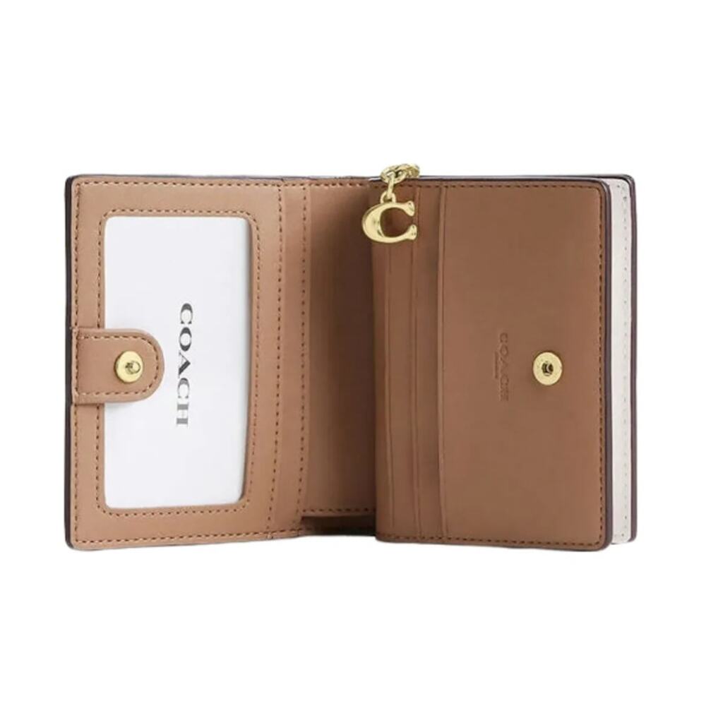 Coach Women's Sand & Chalk Signature Canvas Logo Snap Wallet - Picture 10 of 10